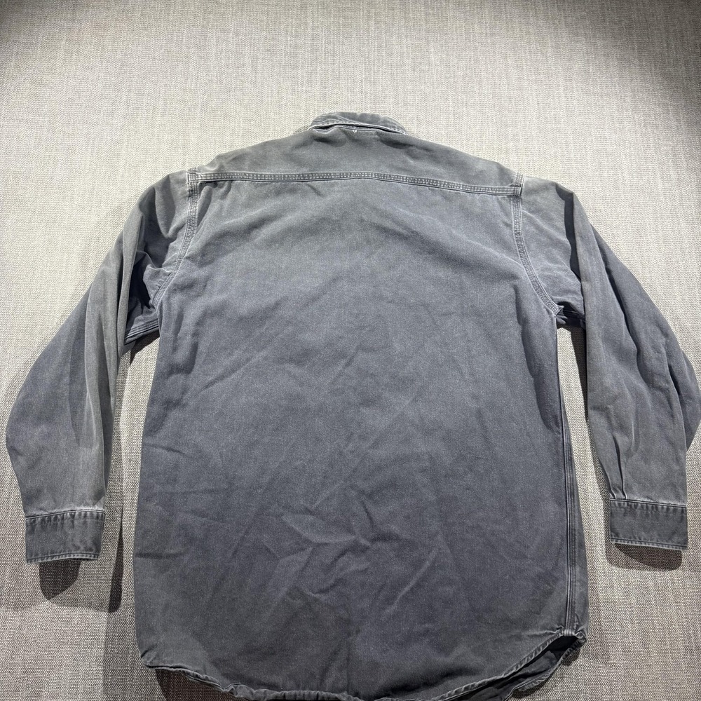 Carhartt Shirt Mens XL Gray Denim Long Sleeve Button Up Workwear Casual - Picture 6 of 8